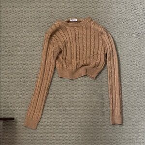 Ardene Cable Knit Sweater in Camel